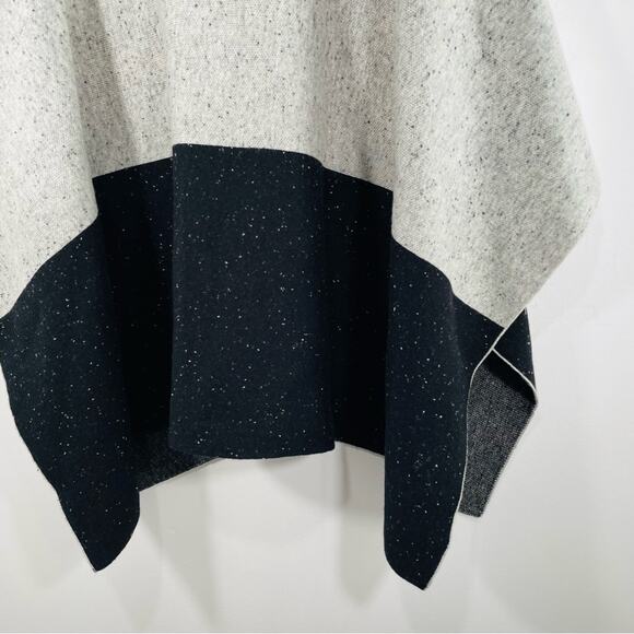 Ann Taylor Gray Black Speckled Turtleneck Sweater Poncho XS Small - Picture 2 of 7